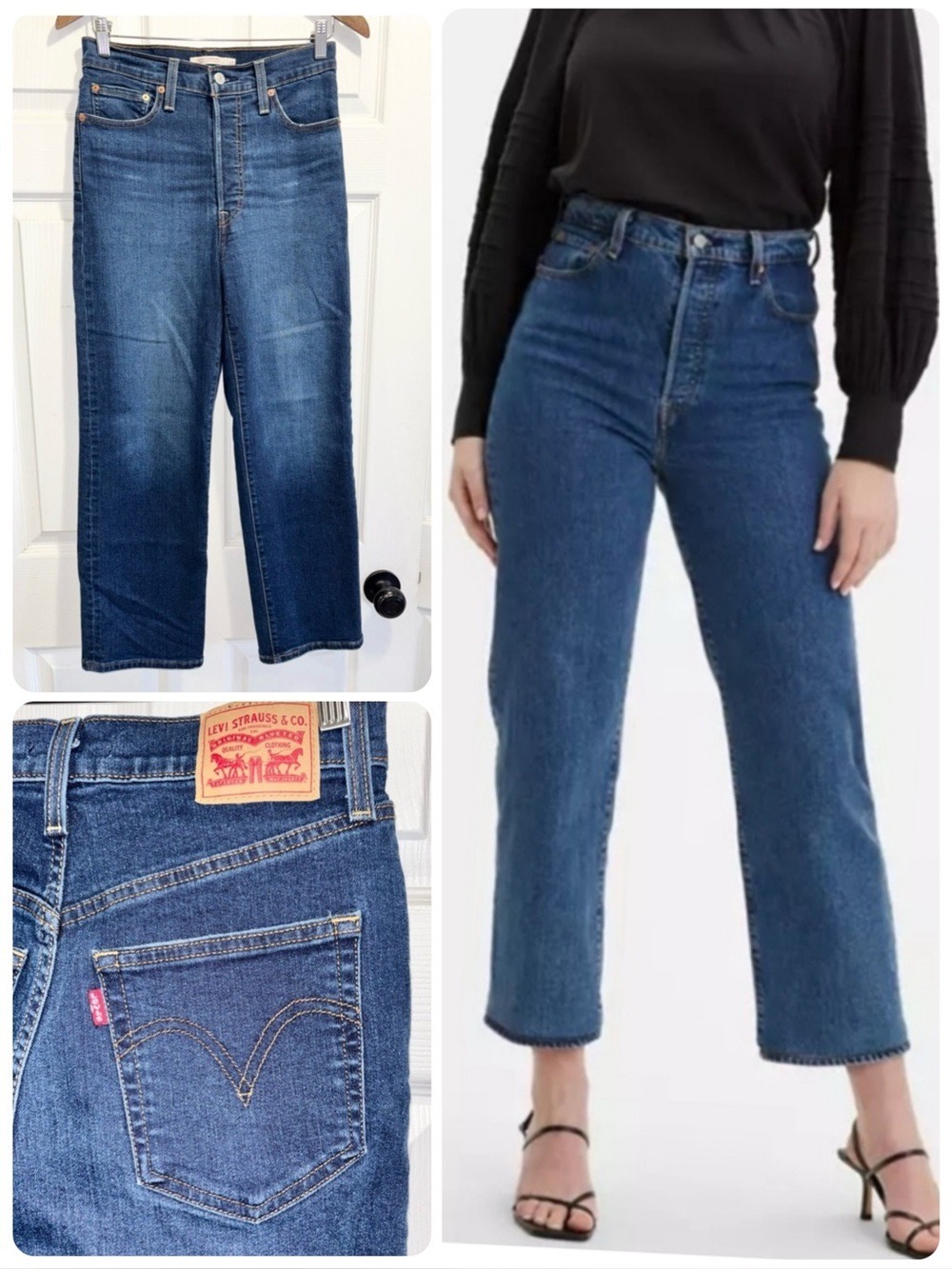 Levi's Ribcage Straight Ankle Jeans High Rise Button Fly Size 28